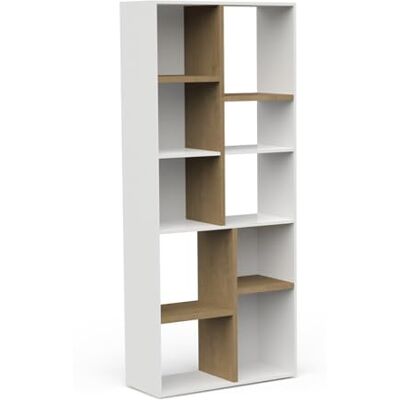 Demeyere Bibliothèque Colonne 10 Etagères – Style Scandinave – Coloris Blanc Mat & Chêne Hamilton – 160,7 x 39,6 x 182,5 cm - Publicité Demeyere Bibliothèque Colonne 10 Etagères – Style Scandinave – Coloris Blanc Mat & Chêne Hamilton – 160,7 x 39,6 x 182,5 cm - Publicité