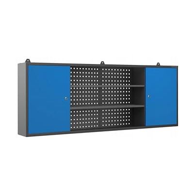 Jan Nowak Armoire Suspendue à Outils Armoire d'atelier Metallique en métal 2 étagères réglables 2 Compartiments 160 cm x 60 cm x 20 cm (Anthracite-Bleu) - Publicité Jan Nowak Armoire Suspendue à Outils Armoire d'atelier Metallique en métal 2 étagères réglables 2 Compartiments 160 cm x 60 cm x 20 cm (Anthracite-Bleu) - Publicité