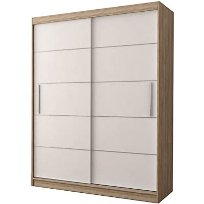 Fabryka Mebli Idźczak Armoire à Portes Coulissantes Vista 06, Armoire 2 Portes 150 x 200 x 61 cm, Armoire de Chambre, Armoire de Rangement, Armoire Salon, Armoires Moderne Sonoma/Blanc - Publicité Fabryka Mebli Idźczak Armoire à Portes Coulissantes Vista 06, Armoire 2 Portes 150 x 200 x 61 cm, Armoire de Chambre, Armoire de Rangement, Armoire Salon, Armoires Moderne Sonoma/Blanc - Publicité