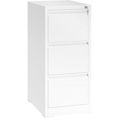 YITAHOME Armoire de classement avec 3 tiroirs verrouillables, armoire de classement à roulettes anti-basculement avec roulettes pour le bureau à la maison, meuble de classement sous pupitre, blanc, 62 - Publicité YITAHOME Armoire de classement avec 3 tiroirs verrouillables, armoire de classement à roulettes anti-basculement avec roulettes pour le bureau à la maison, meuble de classement sous pupitre, blanc, 62 - Publicité