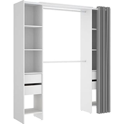 Pegane - Armoire dressing extensible - Blanc - Wardrobe - Publicité Pegane - Armoire dressing extensible - Blanc - Wardrobe - Publicité