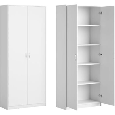 Home Collective Armoire Polyvalente avec 5 Compartiments et 2 Portes, 74x35x180 cm – Rangement Pratique pour Bureau, entrée, Cuisine ou buanderie – Stable, Facile d’Entretien Blanc - Publicité Home Collective Armoire Polyvalente avec 5 Compartiments et 2 Portes, 74x35x180 cm – Rangement Pratique pour Bureau, entrée, Cuisine ou buanderie – Stable, Facile d’Entretien Blanc - Publicité