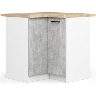 AKORD Armoire de Cuisine avec Plan de Travail Oliwia S90 Meuble Bas avec 2 Portes et 2 Étagères Armoire de Cuisine Basse de 90 cm de Large 46x90x85 cm Blanc Béton - Publicité AKORD Armoire de Cuisine avec Plan de Travail Oliwia S90 Meuble Bas avec 2 Portes et 2 Étagères Armoire de Cuisine Basse de 90 cm de Large 46x90x85 cm Blanc Béton - Publicité
