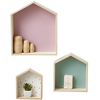 Vertbaudet Lot de 3 étagères Home Rose TU - Publicité Vertbaudet Lot de 3 étagères Home Rose TU - Publicité