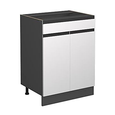 Vicco Meuble Cuisine R-Line, Blanc, 60cm J-Shape, avec tiroir, sans PT, pour Une Combinaison Libre au Sein de systèmes de Cuisine modulaires - Publicité Vicco Meuble Cuisine R-Line, Blanc, 60cm J-Shape, avec tiroir, sans PT, pour Une Combinaison Libre au Sein de systèmes de Cuisine modulaires - Publicité