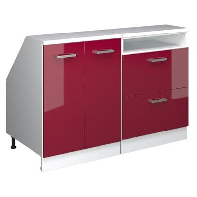 Vicco Meuble sous Pente R-Line, Rouge Brillant, 120cm Lot de 2 caissons 60 cm de Profondeur, Convient aux Murs inclinés et à Une Installation de Cuisine Variable - Publicité Vicco Meuble sous Pente R-Line, Rouge Brillant, 120cm Lot de 2 caissons 60 cm de Profondeur, Convient aux Murs inclinés et à Une Installation de Cuisine Variable - Publicité