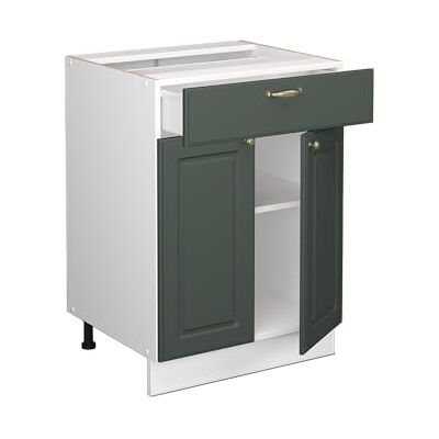 Vicco Meuble Cuisine Fame-Line, Vert Or Campagne, 60cm avec tiroir, PT Chêne, à Combiner avec d'autres modules de la série Fame-Line - Publicité Vicco Meuble Cuisine Fame-Line, Vert Or Campagne, 60cm avec tiroir, PT Chêne, à Combiner avec d'autres modules de la série Fame-Line - Publicité