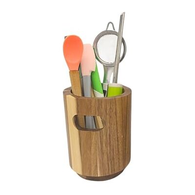 AYAMAX Porte-Ustensiles en Bois d’Acacia Organiseur de Cuisine pour Plan de Travail Pot à Ustensiles au Design Rustique (Petit 11×14,5 cm) - Publicité AYAMAX Porte-Ustensiles en Bois d’Acacia Organiseur de Cuisine pour Plan de Travail Pot à Ustensiles au Design Rustique (Petit 11×14,5 cm) - Publicité