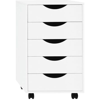 WOLTU Caisson de Bureau avec 5 Tiroirs, Armoire à Dossiers sur roulettes, pour Bureau, Chambre, en Bois d'Ingénierie PB, Blanc, 40x40x66,5cm, ASK14ws - Publicité WOLTU Caisson de Bureau avec 5 Tiroirs, Armoire à Dossiers sur roulettes, pour Bureau, Chambre, en Bois d'Ingénierie PB, Blanc, 40x40x66,5cm, ASK14ws - Publicité