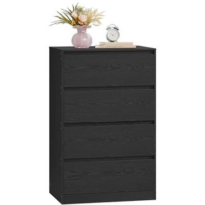 VASAGLE Kailyn Collection Commode Chambre 4 Tiroirs, Armoire de Rangement, Meuble à Vêtements, 40 x 60 x 97,4 cm, Style Moderne, Noir Boisé LTS614BE05 - Publicité VASAGLE Kailyn Collection Commode Chambre 4 Tiroirs, Armoire de Rangement, Meuble à Vêtements, 40 x 60 x 97,4 cm, Style Moderne, Noir Boisé LTS614BE05 - Publicité