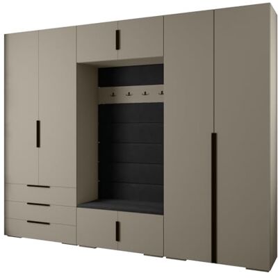 ABIKSMEBLE Inova 1 Ensemble de Meubles Garde-Robe Moderne pour Chambre à Coucher, Salon, Entrée, Chambre d'enfant Meuble de Rangement pour Dressing 236,7x300x47cm Cachemire, Manila 18, Noir - Publicité ABIKSMEBLE Inova 1 Ensemble de Meubles Garde-Robe Moderne pour Chambre à Coucher, Salon, Entrée, Chambre d'enfant Meuble de Rangement pour Dressing 236,7x300x47cm Cachemire, Manila 18, Noir - Publicité