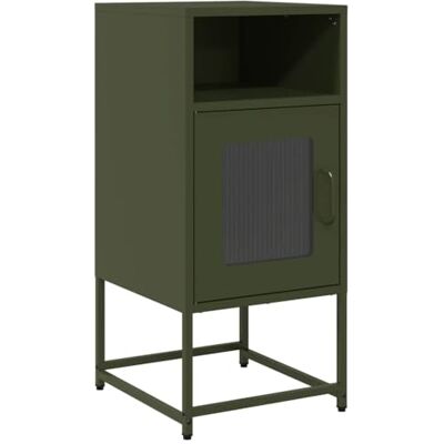 vidaXL Table de Chevet Vert Olive 36x39x78 cm Acier laminé à Froid, Table d'appoint, Armoire de lit, Table d'appoint pour Chambre, Table de Nuit - Publicité vidaXL Table de Chevet Vert Olive 36x39x78 cm Acier laminé à Froid, Table d'appoint, Armoire de lit, Table d'appoint pour Chambre, Table de Nuit - Publicité