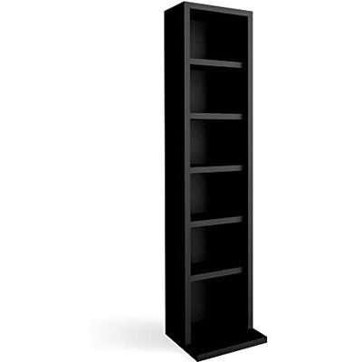 Vicco Étagère CD, Noir, 21x91.8cm avec étagères réglables en hauteur pour un rangement flexible des médias - Publicité Vicco Étagère CD, Noir, 21x91.8cm avec étagères réglables en hauteur pour un rangement flexible des médias - Publicité