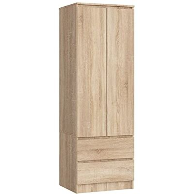 AKORD Armoire 2 Portes Armoir Chambre 2 Tiroirs 2 Etagères et Une Tringle L60 x H180 x P51 cm Panneau Stratifié 16mm Armoire sans Penderie Chambre Dressing Rangement Placard - Publicité AKORD Armoire 2 Portes Armoir Chambre 2 Tiroirs 2 Etagères et Une Tringle L60 x H180 x P51 cm Panneau Stratifié 16mm Armoire sans Penderie Chambre Dressing Rangement Placard - Publicité