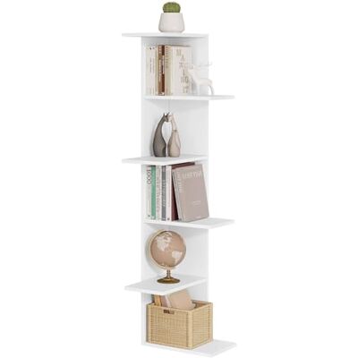 WOLTU Étagère Zig-zag, Étagère d'angle, Étagère Murale à 6 Niveaux, Meuble de Rangement Mural, Bibliothèque à Étagère Flottante, Salon, Cuisine, Chambre, en Bois Composé E1, Blanc, 37x37x140cm - Publicité WOLTU Étagère Zig-zag, Étagère d'angle, Étagère Murale à 6 Niveaux, Meuble de Rangement Mural, Bibliothèque à Étagère Flottante, Salon, Cuisine, Chambre, en Bois Composé E1, Blanc, 37x37x140cm - Publicité