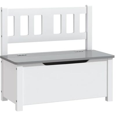 vidaXL Banc de Rangement pour Enfants Coffre de Rangement Banc de Stockage Chambre à Coucher Maison Intérieur Blanc et Gris 60x30x55 cm MDF - Publicité vidaXL Banc de Rangement pour Enfants Coffre de Rangement Banc de Stockage Chambre à Coucher Maison Intérieur Blanc et Gris 60x30x55 cm MDF - Publicité