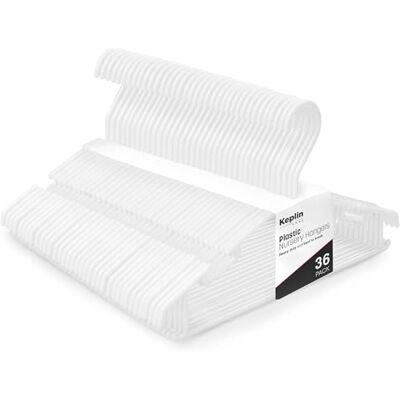 KEPLIN Cintres pour Bébés en Plastique Blanc Lot de 36 Antidérapants, Peu Encombrants, Profitez de Plus de Rangement pour Les Vêtements et Robes d'enfants et Adolescents - Publicité KEPLIN Cintres pour Bébés en Plastique Blanc Lot de 36 Antidérapants, Peu Encombrants, Profitez de Plus de Rangement pour Les Vêtements et Robes d'enfants et Adolescents - Publicité