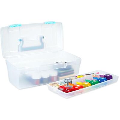 ArtBin Essentials Boîte élévatrice, Organiseur Portable pour Loisirs créatifs avec poignée et Plateau, loquets Transparents Aqua Mist - Publicité ArtBin Essentials Boîte élévatrice, Organiseur Portable pour Loisirs créatifs avec poignée et Plateau, loquets Transparents Aqua Mist - Publicité