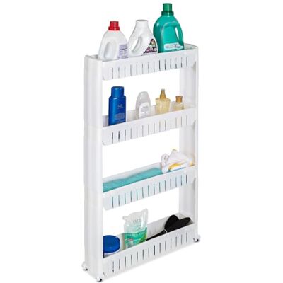 tectake ® Chariot de Rangement 4 Niveaux, 54 x 12 x 101 cm, Desserte à roulettes, Chariot Cuisine, Etagere Roulette, Desserte à roulettes Cuisine, Servante Salle de Bain, Étagère Salle de Bain, Blanc - Publicité tectake ® Chariot de Rangement 4 Niveaux, 54 x 12 x 101 cm, Desserte à roulettes, Chariot Cuisine, Etagere Roulette, Desserte à roulettes Cuisine, Servante Salle de Bain, Étagère Salle de Bain, Blanc - Publicité