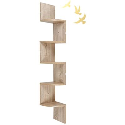 LANTUS Étagère d'angle, Étagère Murale, Étagère en Forme Zigzag, Bibliothèque,Bibliothèque étagère Suspendue, Étagères de Rangement, pour Livres, CD DVD (20 * 20 * 120cm (Couleur chêne)) - Publicité LANTUS Étagère d'angle, Étagère Murale, Étagère en Forme Zigzag, Bibliothèque,Bibliothèque étagère Suspendue, Étagères de Rangement, pour Livres, CD DVD (20 * 20 * 120cm (Couleur chêne)) - Publicité