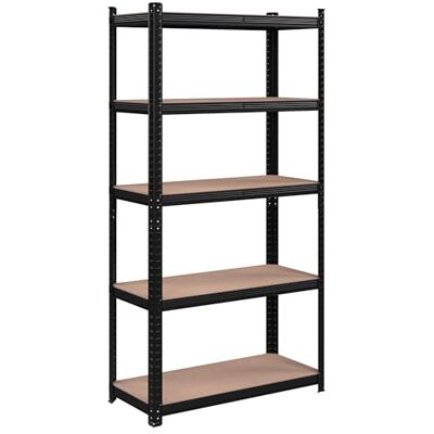SONGMICS Étagère de Rangement à 5 Niveaux, 40 x 90 x 180 cm, Capacité 875 kg, Planches Réglables, Style Industriel, pour Cuisine, Salon, Noir GLR040B01 - Publicité SONGMICS Étagère de Rangement à 5 Niveaux, 40 x 90 x 180 cm, Capacité 875 kg, Planches Réglables, Style Industriel, pour Cuisine, Salon, Noir GLR040B01 - Publicité