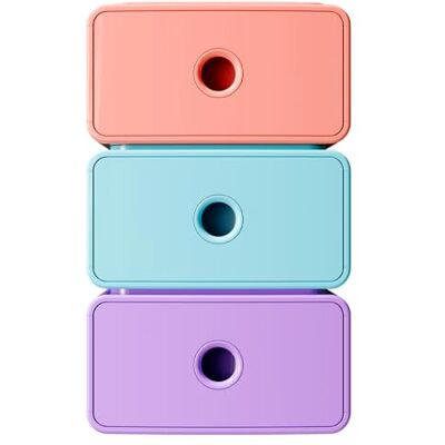 Exacompta Réf. 315707D Carton de 3 modules de classement Tiny Box 1 tiroir Candy Tidy superposable Dimensions extérieures : Profondeur 19 x largeur 26,5 x Hauteur 10 cm Couleurs assorties - Publicité Exacompta Réf. 315707D Carton de 3 modules de classement Tiny Box 1 tiroir Candy Tidy superposable Dimensions extérieures : Profondeur 19 x largeur 26,5 x Hauteur 10 cm Couleurs assorties - Publicité