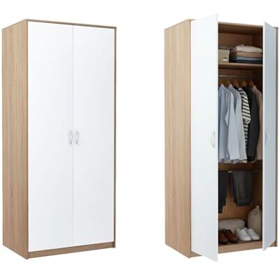Home Collective Armoire avec 2 Portes, 1 Tringle à vêtements, 1 étagère, Armoire de 85 cm de Large, Surface Mate, en Panneau stratifié, idéale pour Chambre, Salon, Couloir Blanc Sonoma - Publicité Home Collective Armoire avec 2 Portes, 1 Tringle à vêtements, 1 étagère, Armoire de 85 cm de Large, Surface Mate, en Panneau stratifié, idéale pour Chambre, Salon, Couloir Blanc Sonoma - Publicité