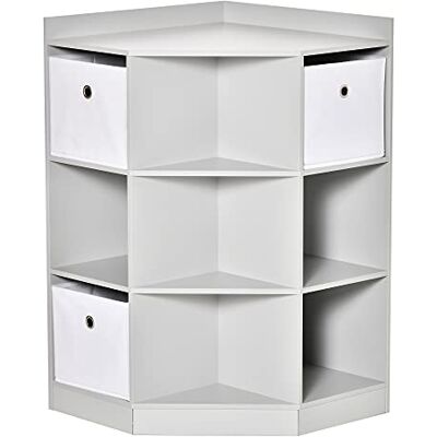 HOMCOM Bibliothèque pour enfants, organisateur de jouets, avec 3 boîtes de rangement, 7 compartiments ouverts, pour chambre d'enfant, maternelle, 57,4 x 57,4 x 94 cm, grise - Publicité HOMCOM Bibliothèque pour enfants, organisateur de jouets, avec 3 boîtes de rangement, 7 compartiments ouverts, pour chambre d'enfant, maternelle, 57,4 x 57,4 x 94 cm, grise - Publicité