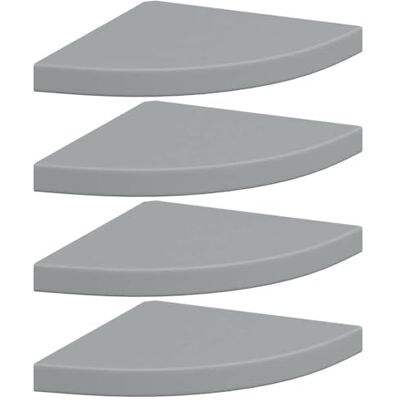 vidaXL 4X Etagères d'angle Flottantes Etagères Murales Bibliothèque Supports Panneaux Muraux Salon Chambre Intérieur Gris 35x35x3,8 cm MDF - Publicité vidaXL 4X Etagères d'angle Flottantes Etagères Murales Bibliothèque Supports Panneaux Muraux Salon Chambre Intérieur Gris 35x35x3,8 cm MDF - Publicité