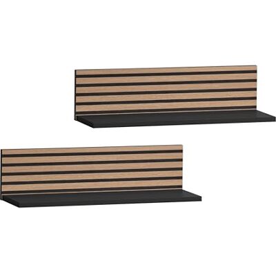 Schildmeyer Ryker 160029 Lot de 2 étagères, Aspect Panneau Acoustique/Noir Mat, 60 x 17,3 x 15,7 cm - Publicité Schildmeyer Ryker 160029 Lot de 2 étagères, Aspect Panneau Acoustique/Noir Mat, 60 x 17,3 x 15,7 cm - Publicité