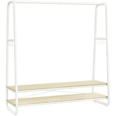 VASAGLE Portant à Vêtement, Porte-manteaux, Armoire, Vestiaire, avec 2 Étagères, 6 Crochets en Forme de S, Cadre en Acier, 45 x 138 x 160 cm, pour Chambre, Beige Naturel et Blanc Mat RGR119W09 - Publicité VASAGLE Portant à Vêtement, Porte-manteaux, Armoire, Vestiaire, avec 2 Étagères, 6 Crochets en Forme de S, Cadre en Acier, 45 x 138 x 160 cm, pour Chambre, Beige Naturel et Blanc Mat RGR119W09 - Publicité