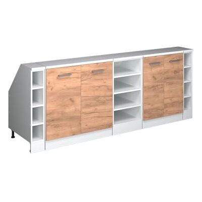 Vicco Meuble sous Pente R-Line, Chêne de Force doré, 210cm Lot de 5 caissons 60 cm de Profondeur, Convient aux Murs inclinés et à Une Installation de Cuisine Variable - Publicité Vicco Meuble sous Pente R-Line, Chêne de Force doré, 210cm Lot de 5 caissons 60 cm de Profondeur, Convient aux Murs inclinés et à Une Installation de Cuisine Variable - Publicité