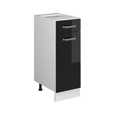 Vicco Meuble Cuisine R-Line, Noir Haute Brillance, 30cm sans PT, pour Une Combinaison Libre au Sein de systèmes de Cuisine modulaires - Publicité Vicco Meuble Cuisine R-Line, Noir Haute Brillance, 30cm sans PT, pour Une Combinaison Libre au Sein de systèmes de Cuisine modulaires - Publicité