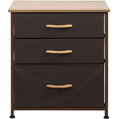 BAKAJI Commode Armoire 3 étagères, Tissu Multicolore Bicolore Robuste, Robuste, Polyvalent, mobilier de Bureau, Peu encombrant, Dimensions 50 x 50 x 40 cm (Marron) - Publicité BAKAJI Commode Armoire 3 étagères, Tissu Multicolore Bicolore Robuste, Robuste, Polyvalent, mobilier de Bureau, Peu encombrant, Dimensions 50 x 50 x 40 cm (Marron) - Publicité