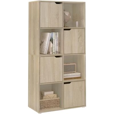 WOLTU Bibliothèque, Meuble Étagère de Rangement, avec 8 Cubes, 4 Portes, en Bois d'Ingénierie, Chêne Clair, SK039hei - Publicité WOLTU Bibliothèque, Meuble Étagère de Rangement, avec 8 Cubes, 4 Portes, en Bois d'Ingénierie, Chêne Clair, SK039hei - Publicité