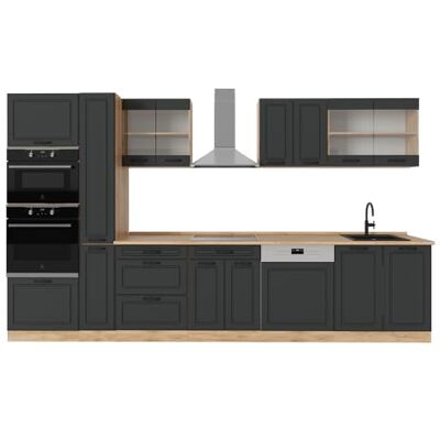 VICCO Cuisine - Design Modulaire 350cm en Anthracite & Chêne Doré - Cuisine - Publicité VICCO Cuisine - Design Modulaire 350cm en Anthracite & Chêne Doré - Cuisine - Publicité
