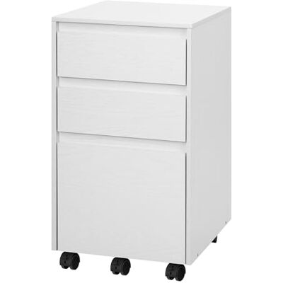 WOLTU Caisson Bureau Mobile, Meuble Rangement, Caisson de Bureau sur roulettes, Rangement Documents avec 3 Tiroirs,Blanc et Noir, 40x40x71.5cm - Publicité WOLTU Caisson Bureau Mobile, Meuble Rangement, Caisson de Bureau sur roulettes, Rangement Documents avec 3 Tiroirs,Blanc et Noir, 40x40x71.5cm - Publicité