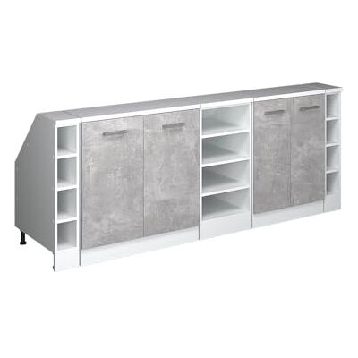 Vicco Meuble sous Pente R-Line, Béton, 210cm Lot de 5 caissons 60 cm de Profondeur, Convient aux Murs inclinés et à Une Installation de Cuisine Variable - Publicité Vicco Meuble sous Pente R-Line, Béton, 210cm Lot de 5 caissons 60 cm de Profondeur, Convient aux Murs inclinés et à Une Installation de Cuisine Variable - Publicité