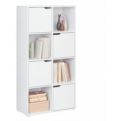 WOLTU Bibliothèque, Meuble Étagère de Rangement, avec 8 Cubes, 4 Portes, en Bois d'Ingénierie, Bibliothèque Blanche, SK039ws - Publicité WOLTU Bibliothèque, Meuble Étagère de Rangement, avec 8 Cubes, 4 Portes, en Bois d'Ingénierie, Bibliothèque Blanche, SK039ws - Publicité