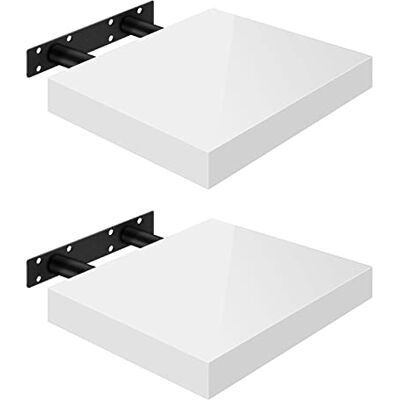 WOLTU Étagères Murales,Tablette Murale de Lot de 2, Étagère Flottante, Étagère à Livres, CD DVD, Panneau de Bois, 25x22,9x3,8cm, Blanc, RG9488ws-2 - Publicité WOLTU Étagères Murales,Tablette Murale de Lot de 2, Étagère Flottante, Étagère à Livres, CD DVD, Panneau de Bois, 25x22,9x3,8cm, Blanc, RG9488ws-2 - Publicité
