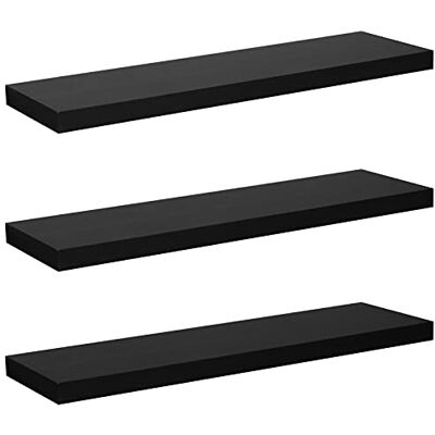 Woltu - RG9315sz-3 - MDF Noir - Étagère Murale - Publicité Woltu - RG9315sz-3 - MDF Noir - Étagère Murale - Publicité
