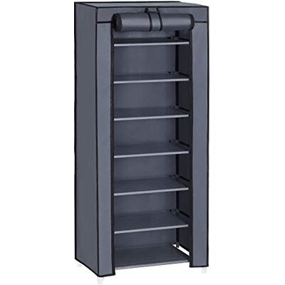SONGMICS Étagère à Chaussures en Tissu à 8 Niveaux, Meuble de Rangement 28 x 46 x 126 cm, avec Housse de Protection, Chaussures de Sport, Talons Hauts, Pantoufles, Cadre en Métal, Gris RXJ024G02 - Publicité SONGMICS Étagère à Chaussures en Tissu à 8 Niveaux, Meuble de Rangement 28 x 46 x 126 cm, avec Housse de Protection, Chaussures de Sport, Talons Hauts, Pantoufles, Cadre en Métal, Gris RXJ024G02 - Publicité