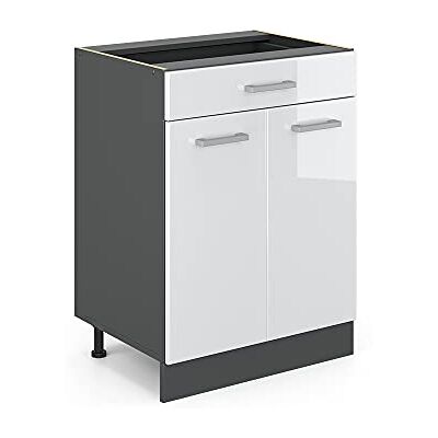 Vicco Meuble Cuisine R-Line, Blanc Haute Brillance, 60cm avec tiroir, sans PT, pour Une Combinaison Libre au Sein de systèmes de Cuisine modulaires - Publicité Vicco Meuble Cuisine R-Line, Blanc Haute Brillance, 60cm avec tiroir, sans PT, pour Une Combinaison Libre au Sein de systèmes de Cuisine modulaires - Publicité