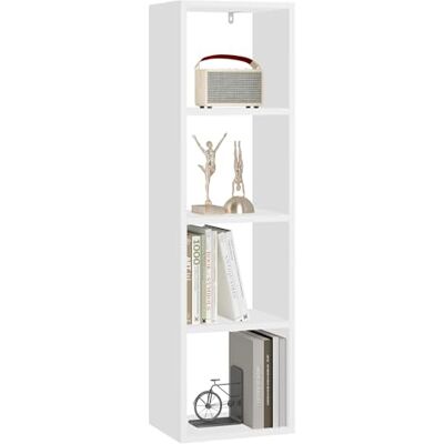 WOLTU Bibliothèque, Étagère Rangement à 4 Niveaux, Étagère Cube, Étagère Livre, 4 Compartiments Ouverts, pour Salon, Bureau, Chambre d'enfant, 30x106,5x23,5cm, Blanc, SK051ws - Publicité WOLTU Bibliothèque, Étagère Rangement à 4 Niveaux, Étagère Cube, Étagère Livre, 4 Compartiments Ouverts, pour Salon, Bureau, Chambre d'enfant, 30x106,5x23,5cm, Blanc, SK051ws - Publicité