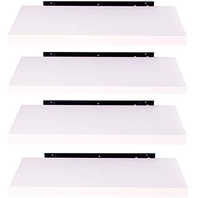 EUGAD 4 pièces Étagère Murale étagères suspendues en Bois,30x22,9x3,8cm Blanc 0086QJ-4 - Publicité EUGAD 4 pièces Étagère Murale étagères suspendues en Bois,30x22,9x3,8cm Blanc 0086QJ-4 - Publicité