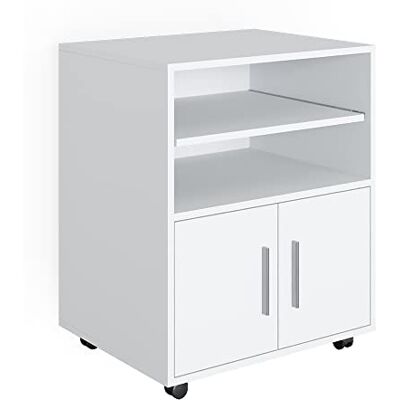 Vicco Caisson Roulant Novak, Blanc, 48.4x60.2cm, avec des Surfaces de Rangement Ouvertes et des roulettes faciles à manœuvrer - Publicité Vicco Caisson Roulant Novak, Blanc, 48.4x60.2cm, avec des Surfaces de Rangement Ouvertes et des roulettes faciles à manœuvrer - Publicité