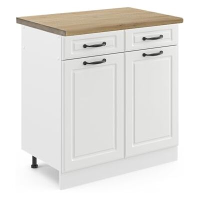 Vicco Meuble Cuisine R-Line, Blanc Campagne, 80cm, PT Chêne, pour Une Combinaison Libre au Sein de systèmes de Cuisine modulaires - Publicité Vicco Meuble Cuisine R-Line, Blanc Campagne, 80cm, PT Chêne, pour Une Combinaison Libre au Sein de systèmes de Cuisine modulaires - Publicité