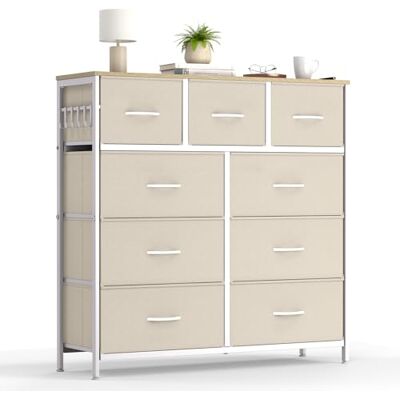 HOKEEPER Commode avec 9 tiroirs en tissu Armoire de rangement pour chambre à coucher, salon, couloir, armoire - Publicité HOKEEPER Commode avec 9 tiroirs en tissu Armoire de rangement pour chambre à coucher, salon, couloir, armoire - Publicité