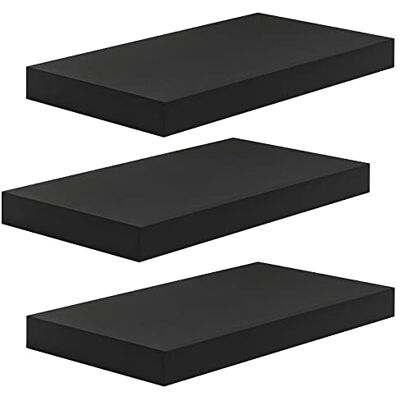 WOLTU Étagère Murale, Étagère Suspendue, Étagère Flottante en MDF, Lot de 3, Noir, pour Salon, Cuisine, Chambre, Salle de Bain etc RG9372sz-3 - Publicité WOLTU Étagère Murale, Étagère Suspendue, Étagère Flottante en MDF, Lot de 3, Noir, pour Salon, Cuisine, Chambre, Salle de Bain etc RG9372sz-3 - Publicité