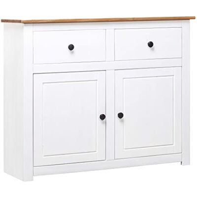 vidaXL Buffet Blanc 93x40x80 cm Pin Gamme Panama - Publicité vidaXL Buffet Blanc 93x40x80 cm Pin Gamme Panama - Publicité